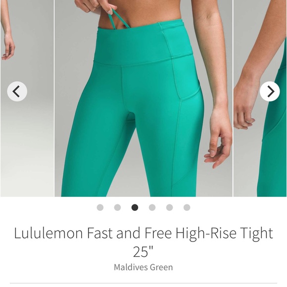 NWOT Size 8 Lululemon Fast and Free High-Rise Tight 25"
Maldives Green - Picture 2 of 4